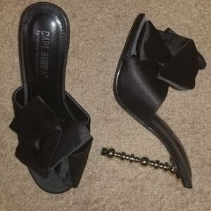 Cape Robbin Black Heels with Bow